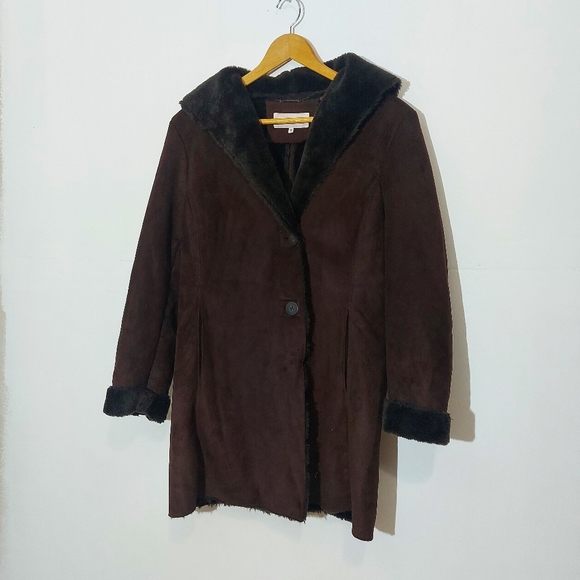 Calvin Klein Brown Faux Fur Lined Winter Jacket - Picture 2 of 8